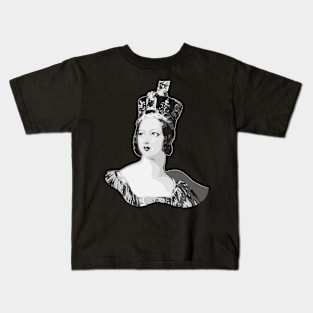 Queen Victoria Black and White Kids T-Shirt